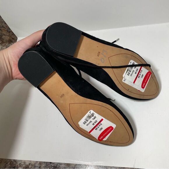 NWT Halogen Black Strappy Pointed Toe Flats - Picture 6 of 7